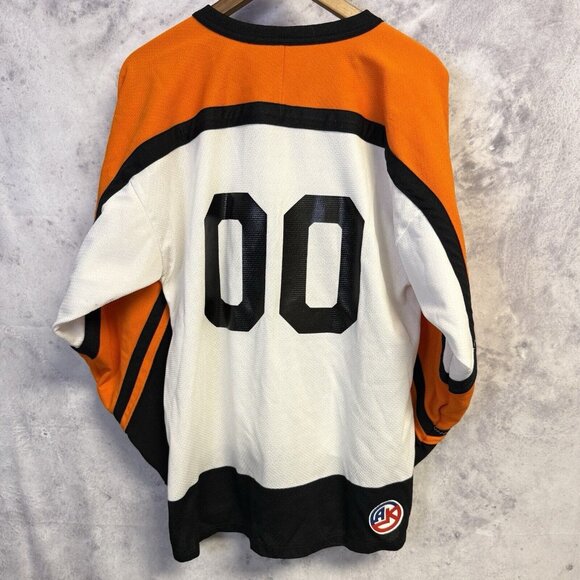 Vintage Roller Rats Hockey Jersey Mens Medium Orange Athletic Knits - Picture 2 of 12